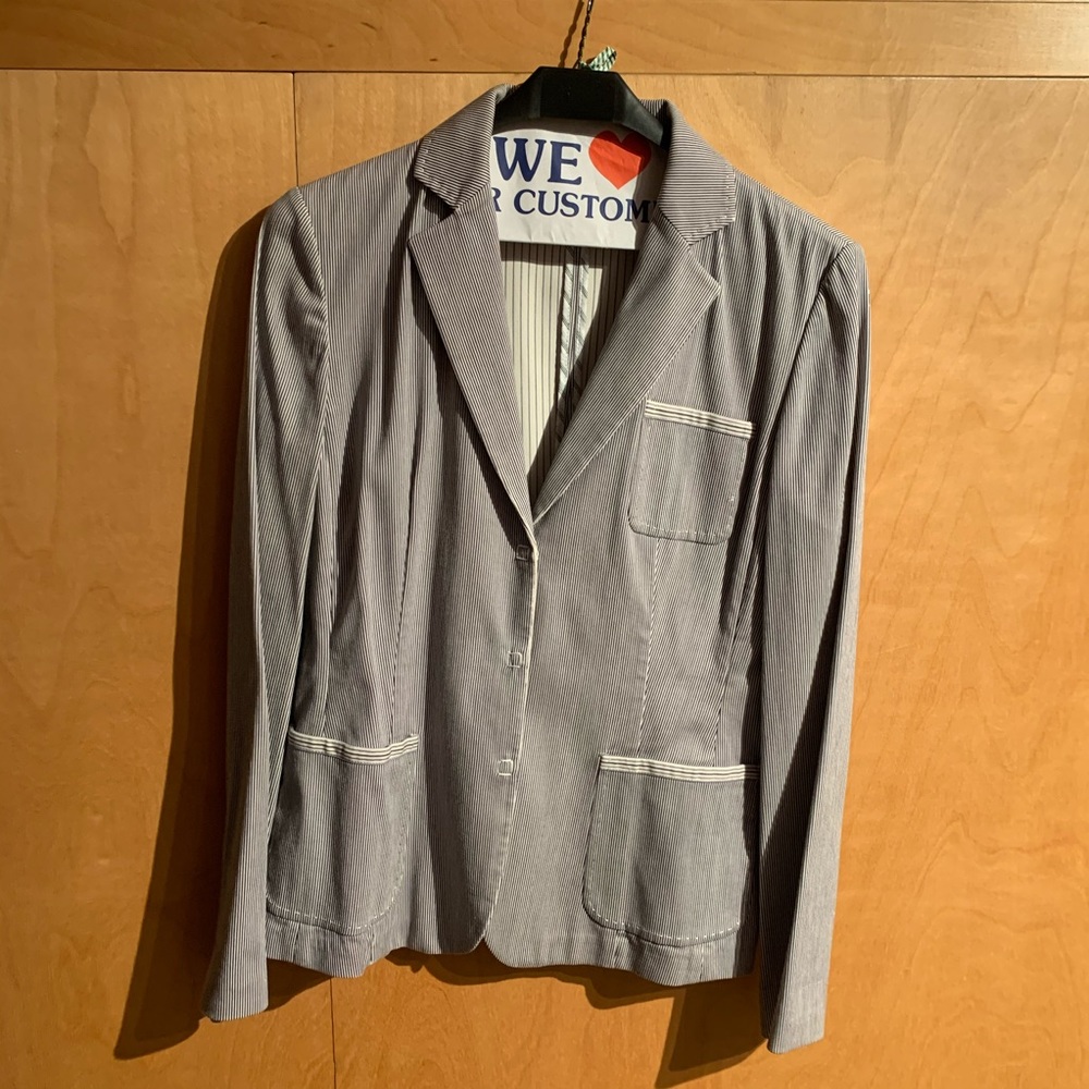 Elie Tahari Reversible Pinstripe Blazer